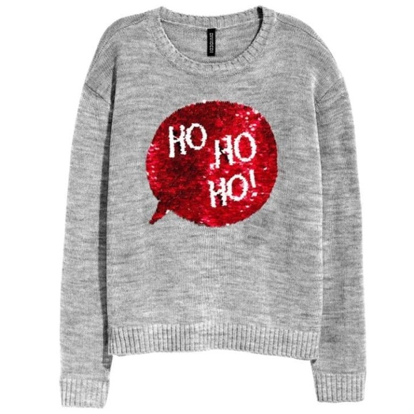 H & M | Ho Ho Ho | Christmas | Sequins Sweater | Holiday - Picture 2 of 5